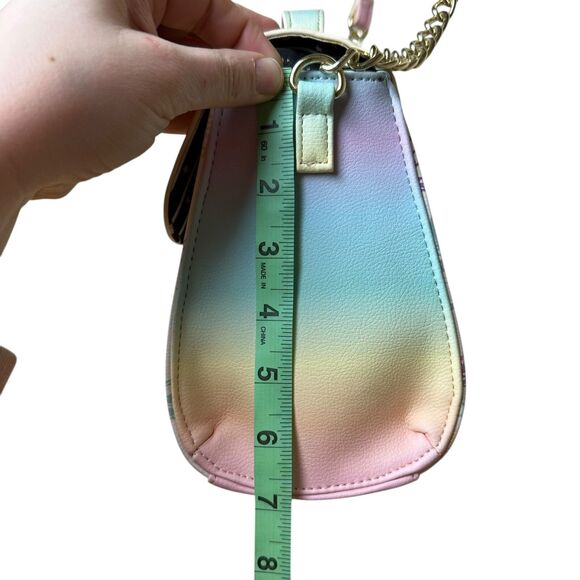 Betsey Johnson Luv Pastel Rose Butterfly White Crossbody Snap Handbag Y2K Spring - Picture 10 of 13